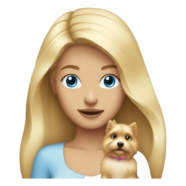 Blonde girl blue eyes holding spitz  sticker