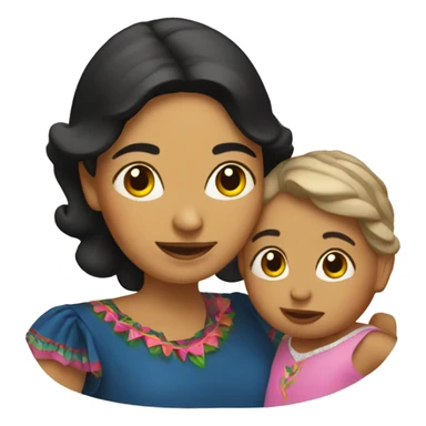 Mexican lady with baby sticker