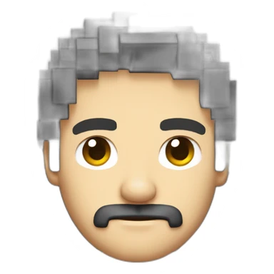 hombre rubio al estilo de 8bits, solo cabeza, con expresiones sticker