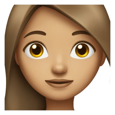 Girl with brown long straight hair sticker