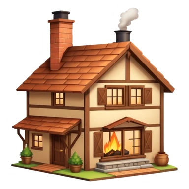 cozy house with a chimney sticker