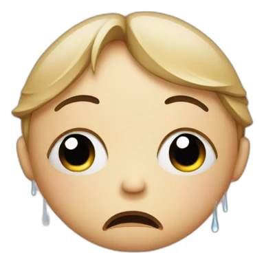 crying face with tears sticker