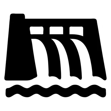 solid filled dam with water flowing icon sticker