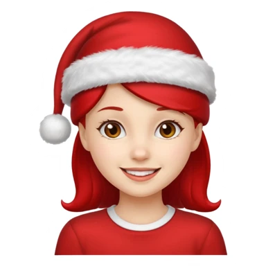 girl with red xmas hat sticker