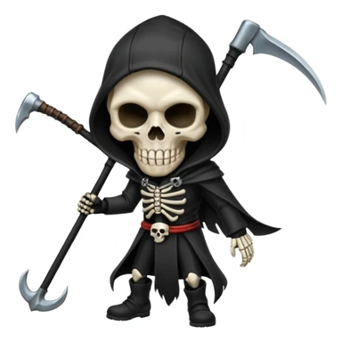 black hood skull scythe sticker
