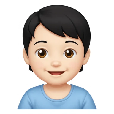 a black hair baby  sticker