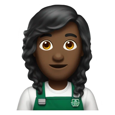 black wingstop worker with long black hair  sticker