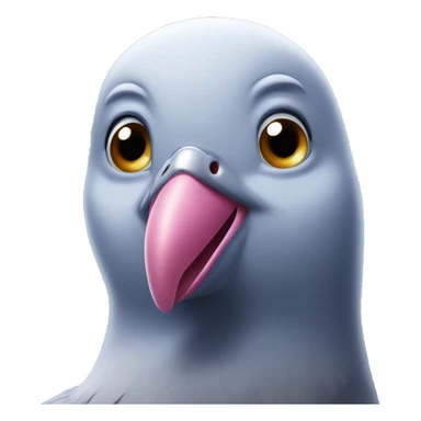 excited pigeon face with stars for eyes sticker