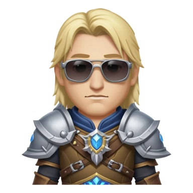 Arthas from World of warcraft paladin wearing sunglasses sticker