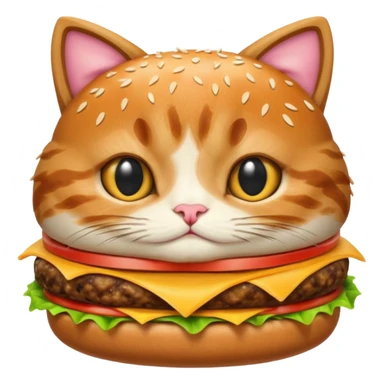 Hamburger cat sticker
