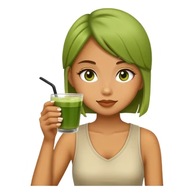Tan girl drinking matcha sticker