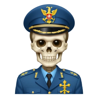 generate a very realistic skeleton in Ukrainian military uniform sticker