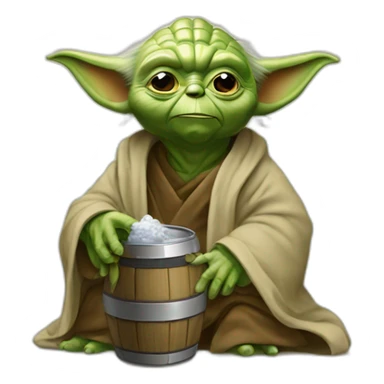 Yoda buvant une biere sticker