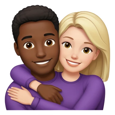 Cuddle black man white woman sticker