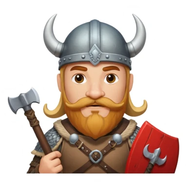 viking raider with mustache sticker