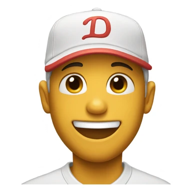 Closed smile in baseball cap sticker