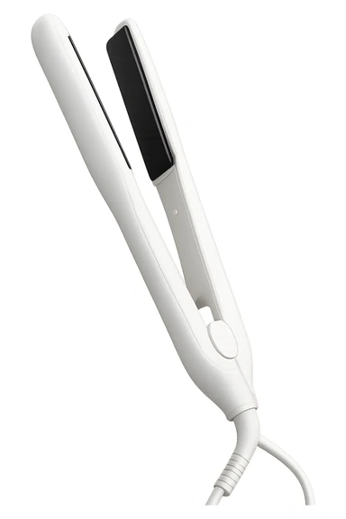 white luxury hair straightener sticker