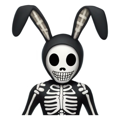 Skeleton bunny costume sticker