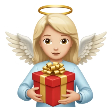 angel with present flying sticker