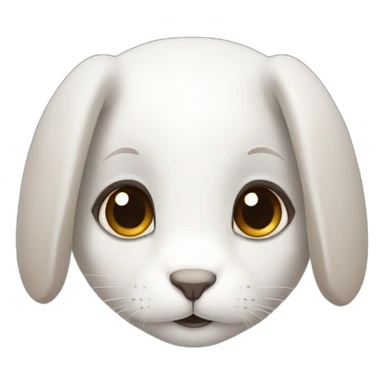 White female rabbit brown eyes sticker