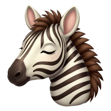 Meme-Worthy Cute Sleeping Zebra Portrait Emoji, Head resting peacefully with a contented smile, showcasing a lean, graceful build and a luxuriously soft striped Fur, eyes shut in a serene, restful nap, Simplified yet hilariously adorable features, highly detailed, glowing with a soft, drowsy light, high shine, relaxed and utterly lovable, stylized with an air of playful laziness, bright and heartwarming, soft glowing outline, capturing the essence of a comically sleepy zebra, so meme-worthy it feels like it could instantly become the next viral sensation of adorable slumber! sticker