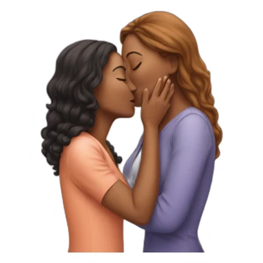 Woman kissing woman sticker