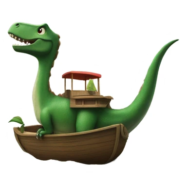 Dinosaur on a boat  sticker