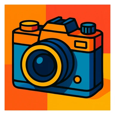 camera vibrant toon style sticker