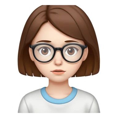 Sick girl with brown hair and glasses sticker