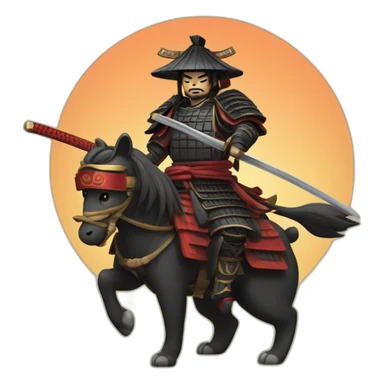 shogun samurai on wild bear sticker