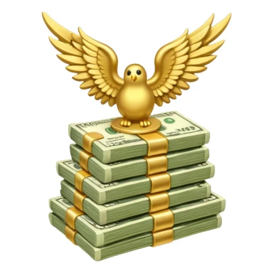 money with wings sticker