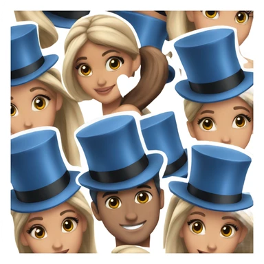 ariana grande with a blue tophat sticker