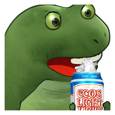 crying cat with human teeth drinking coors light sticker