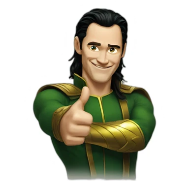 Marvel loki thumbs up sticker