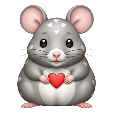 little fat rat with hearts and it should be grey with white spots sticker