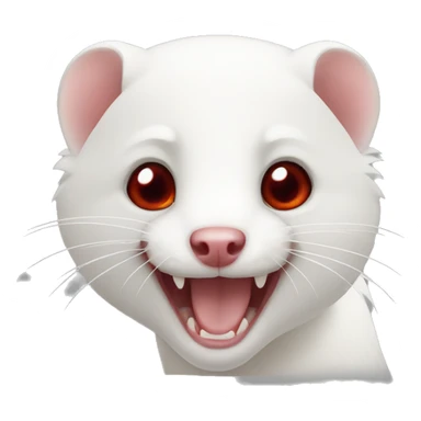 white ferret red eyes one ear sticker