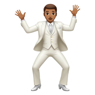 disco dancing man in white suit sticker