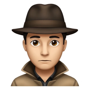 Make a mysterious guy with a hat and he's in the shadow sticker
