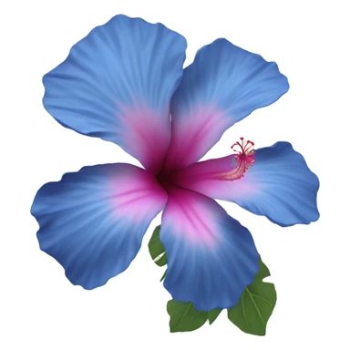 Blue hibiscus flower with some pink part sticker