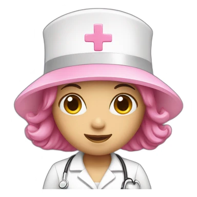pink with nurse hat sticker