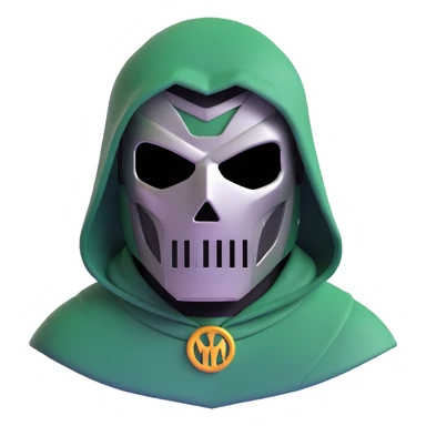 Doctor Doom with metal mask and green hood sticker