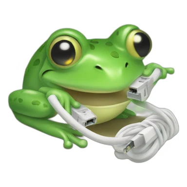 frog eating ethernet cable sticker