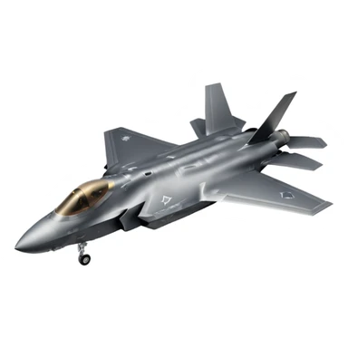 Realistic F-35 fighter jet in flight with no background. sticker