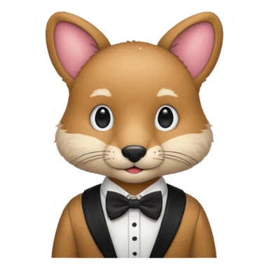 animal with bow tie and shirt sticker