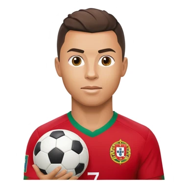 Ronaldo with soccer ball and Portugal jersey sticker