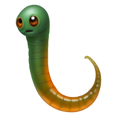 Eight-eyed Dark green and orange medicinal leech with oral suction and caudal suction sticker
