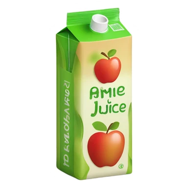 apple juice carton with a straw sticker