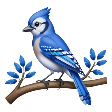Bluejay on a branch sticker