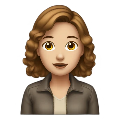 brown-haired girl with bob designer interior sticker