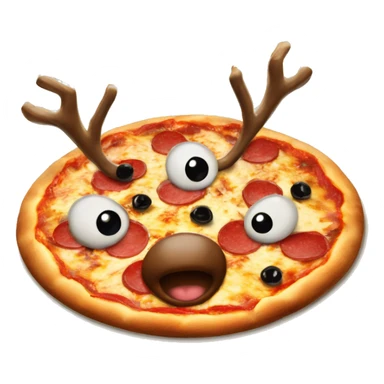 Red Nosed Reindeer pizza sticker